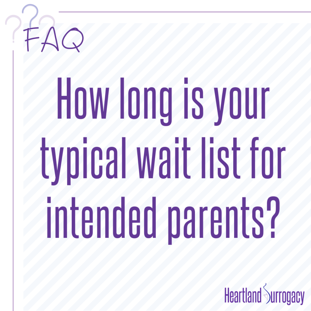 FAQ: How long is your typical wait list for intended parents?